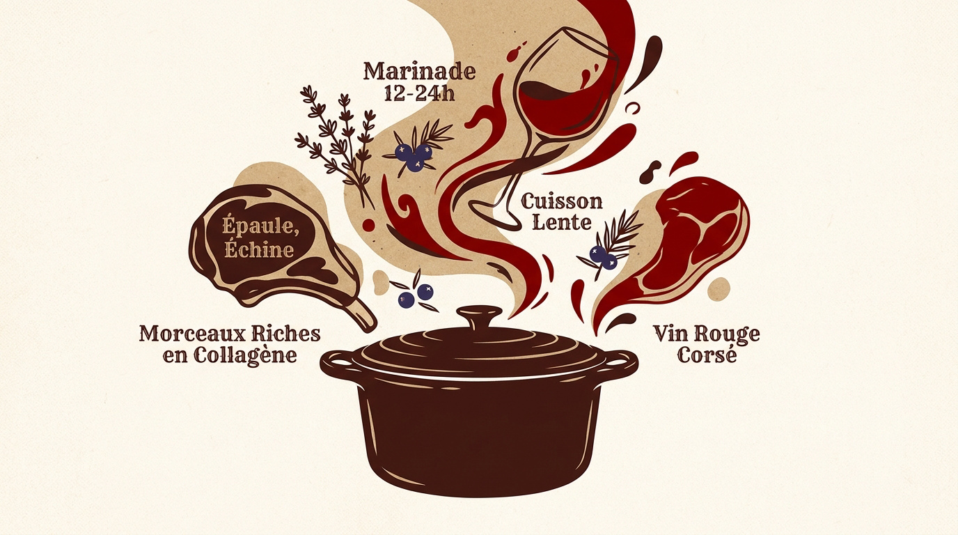 Marinade traditionnelle pour daube de sanglier