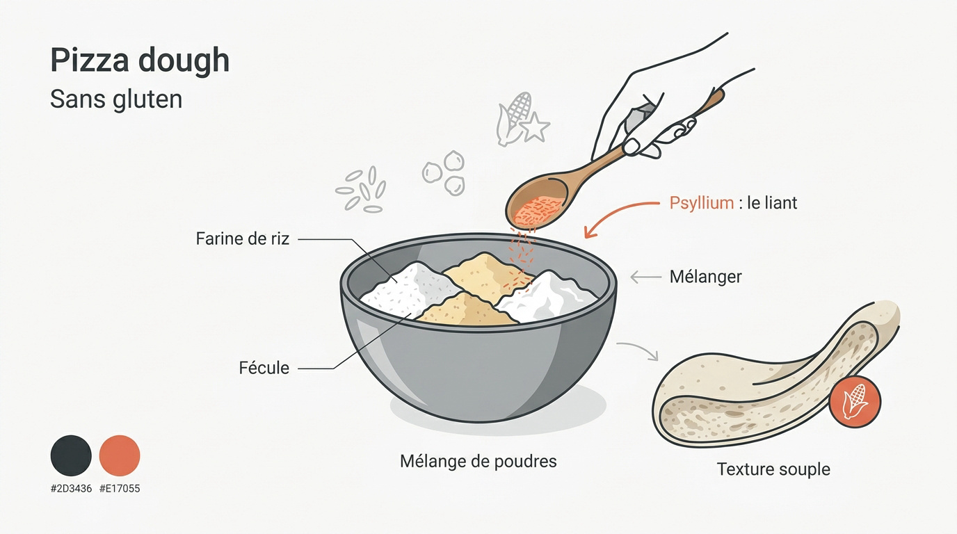 Mélange de farines sans gluten pour pâte à pizza