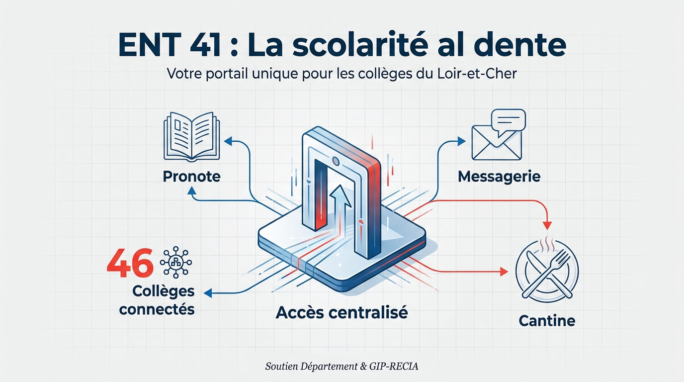 Interface de connexion sécurisée à l'ENT 41 pour les collèges du Loir-et-Cher