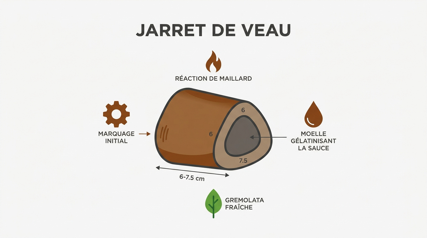 Préparation des rouelles de jarret de veau farinées avant la cuisson de l'osso buco