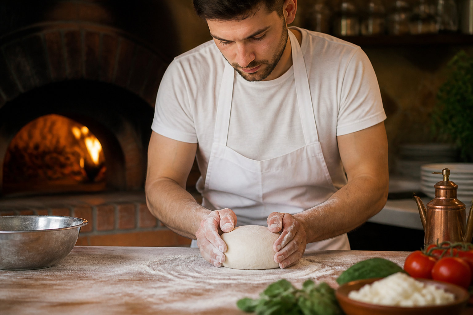 Façonner les pâtons : Préserver l'alvéolage du cornicione