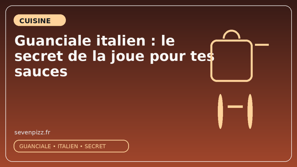 Guanciale italien : le secret de la joue pour tes sauces