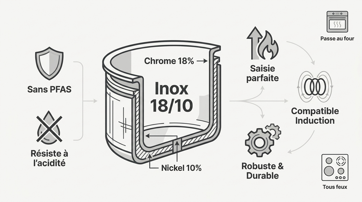 Ustensiles cuisine inox : le secret d&rsquo;une cuisson pro
