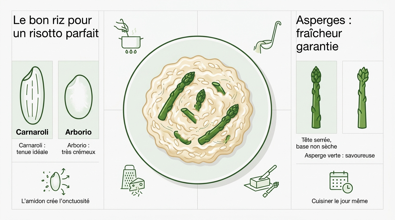 Réussir la recette risotto asperges : le secret de Marco