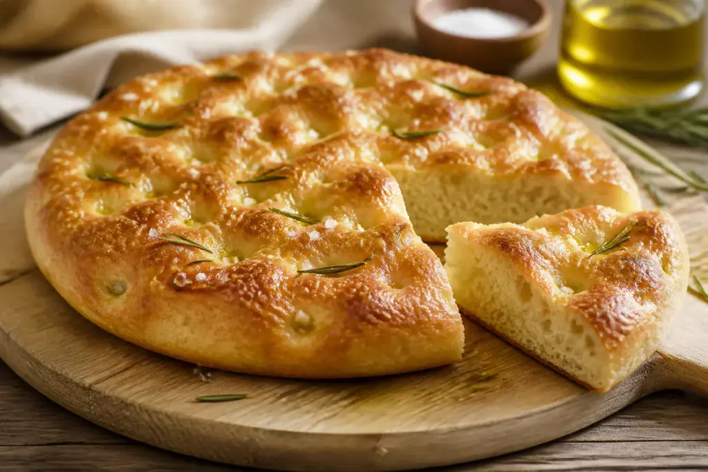 Focaccia genovese doree a lhuile dolive