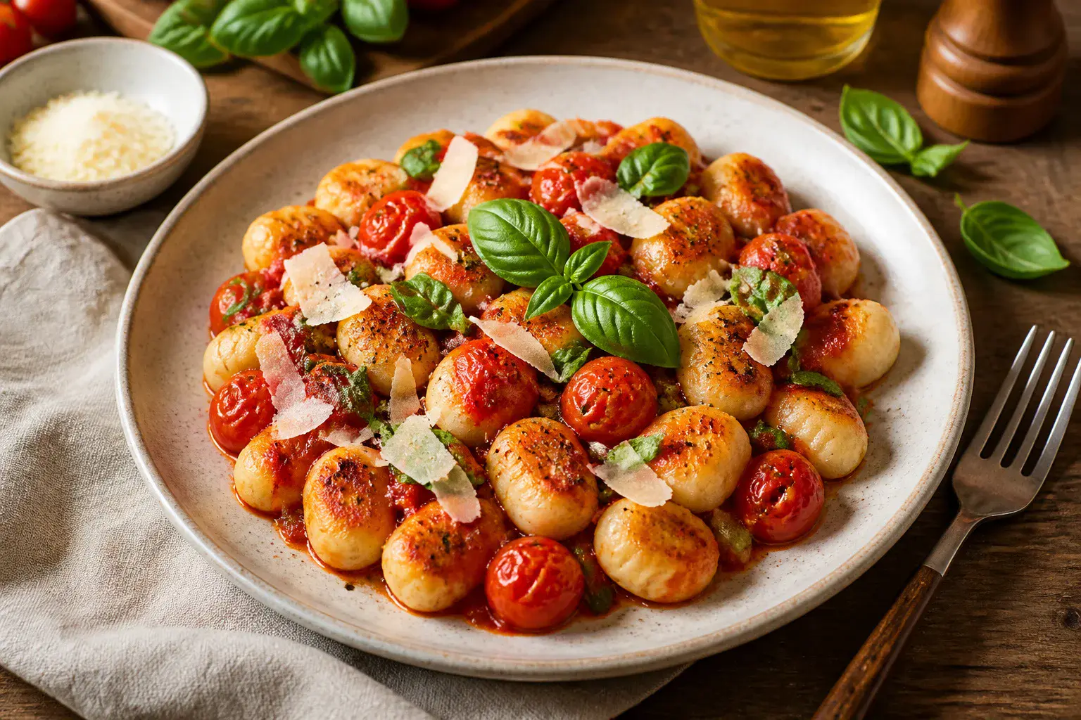 Gnocchis maison sauce tomate et basilic