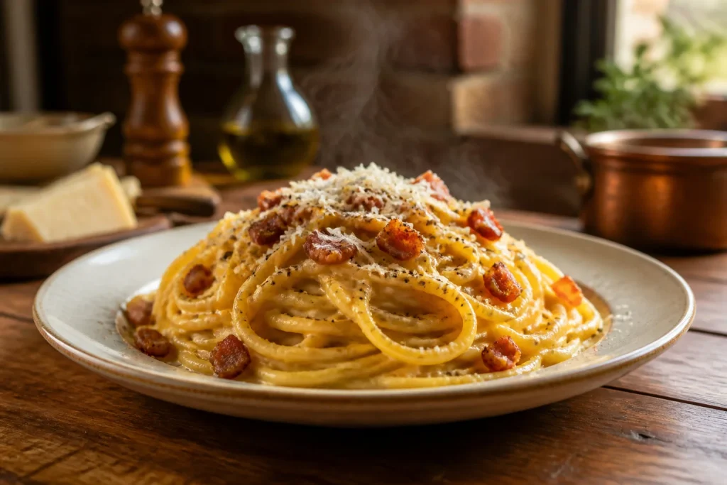 Spaghetti carbonara authentique