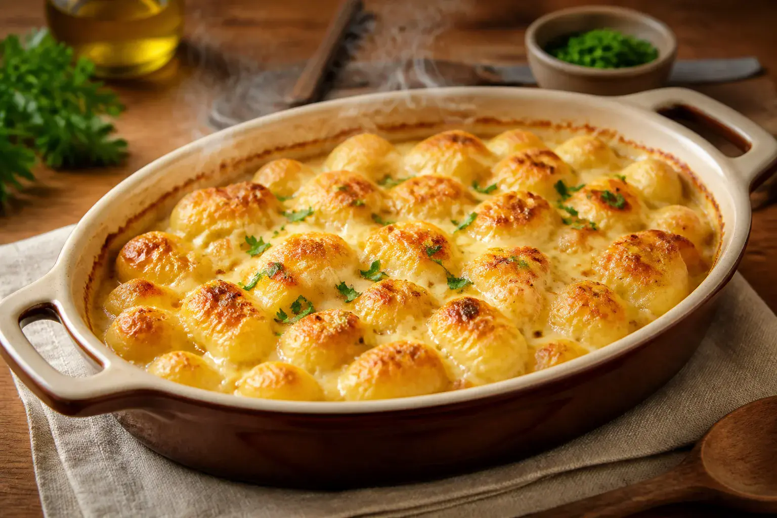 Gnocchi a la parisienne gratines