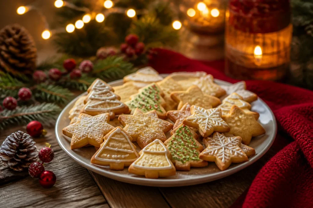 Sables de noel festifs sur assiette