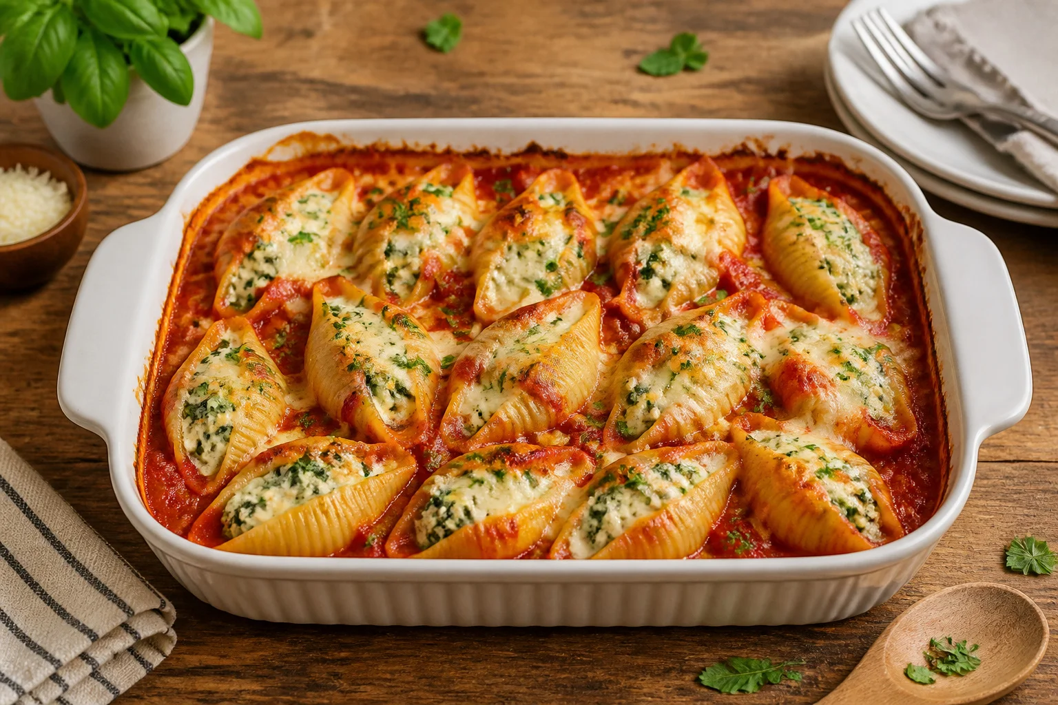 Conchiglioni farcis au four