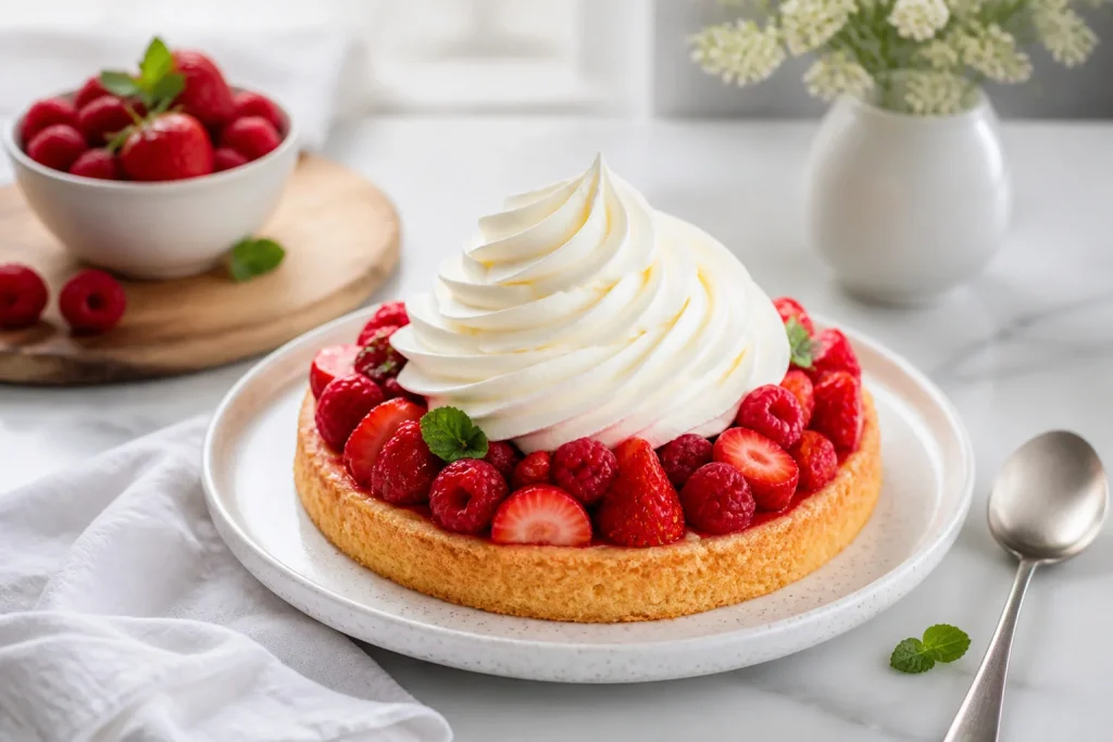 Tarte aux fruits rouges et chantilly mascarpone