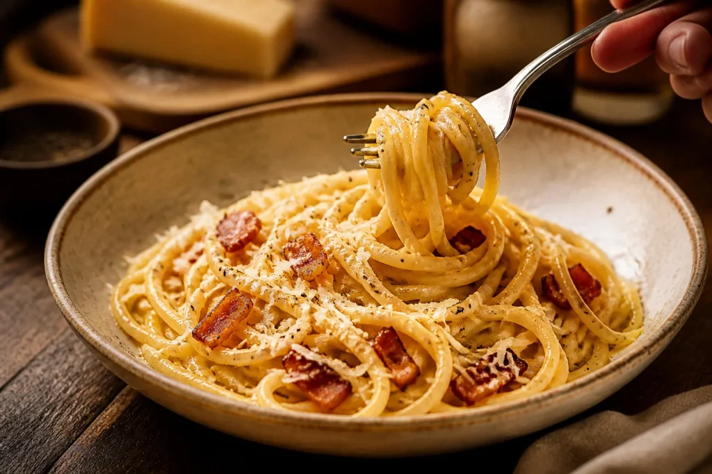 Spaghetti carbonara cremeux et authentique