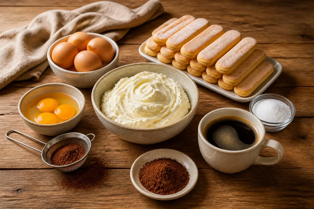 Ingredients du tiramisu authentique