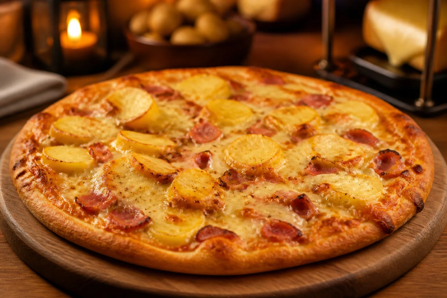 Pizza raclette gourmande
