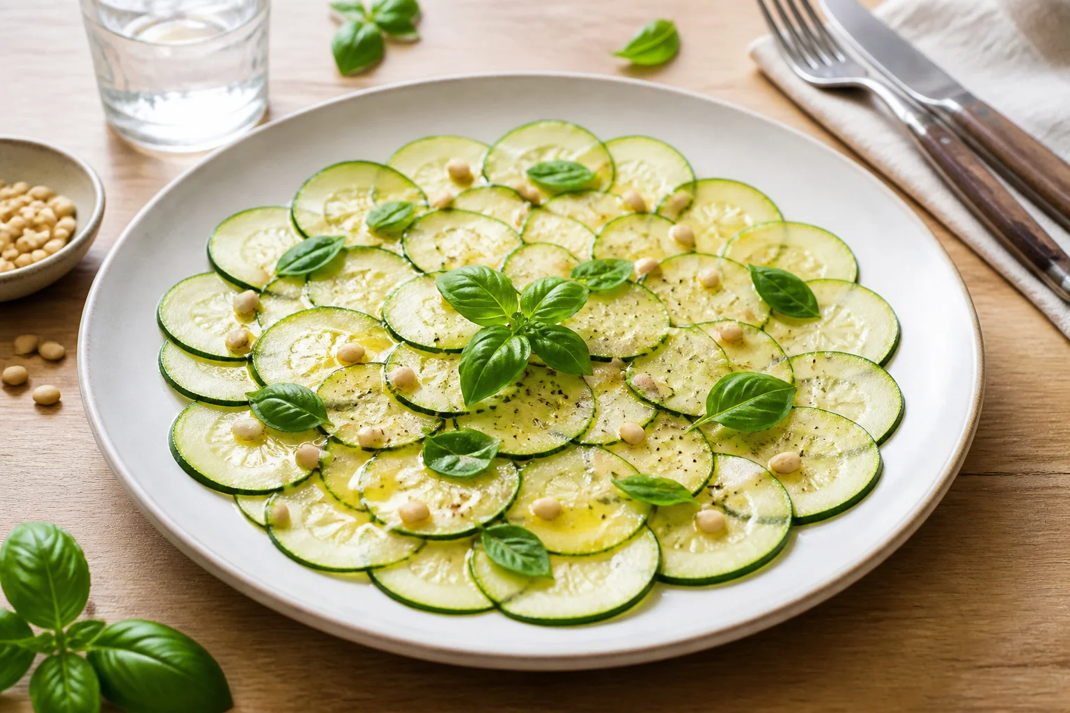 Carpaccio de courgette frais et leger