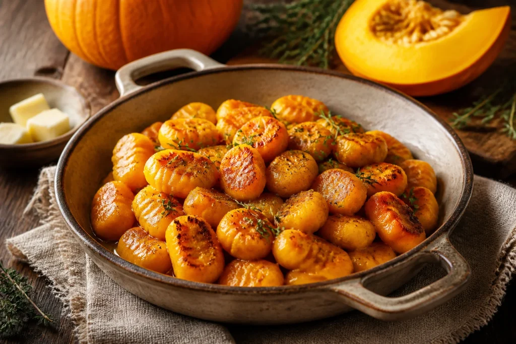 Gnocchis de citrouille poeles