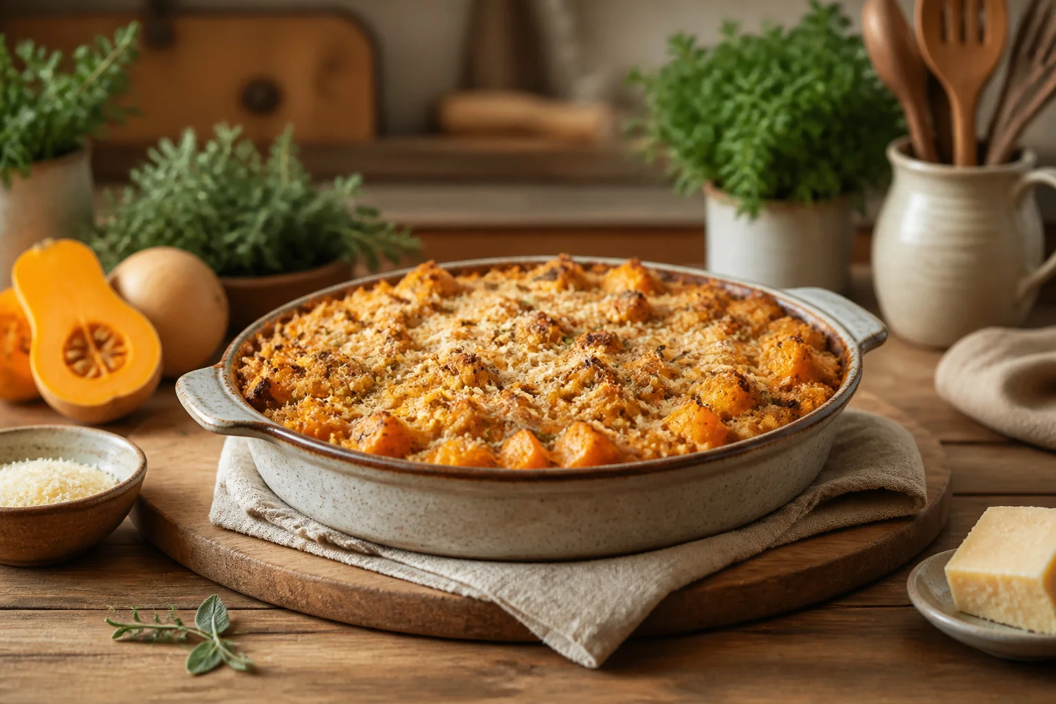 Gratin de courge musquee au parmesan