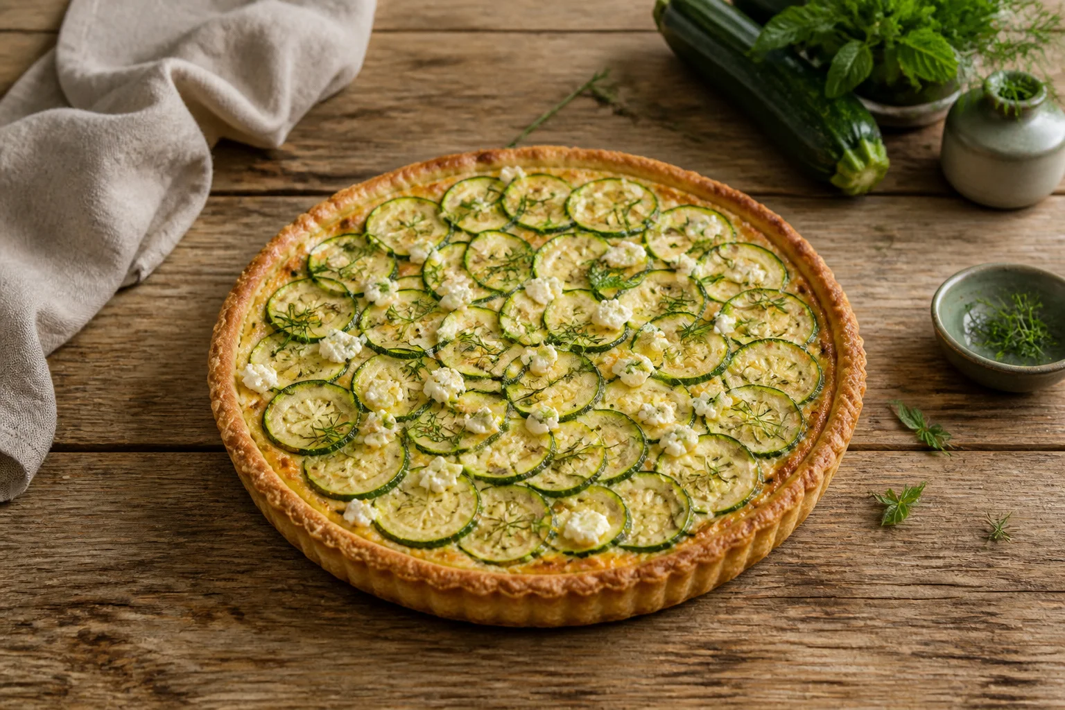 Tarte courgette et feta doree
